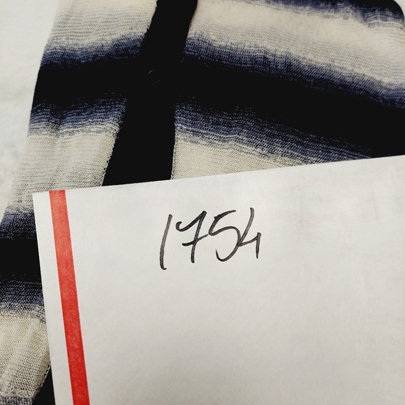 Striped Navy and White Women's Sweater - Picture 11 of 11